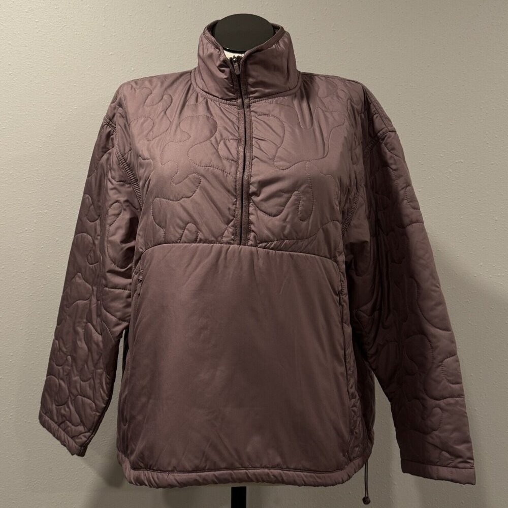 Avia Womens Rose Taupe Quilted Half Zip Jacket Long Sleeve Mock Neck Size 3XL 22